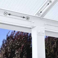 Palram - Canopia Olympia White Non-retractable Awning, (L)8.6m (H)3.05m (W)2.95m -Garden - Landscaping Store palram canopia olympia white non retractable awning l 8 6m h 3 05m w 2 95m7290108134346 02i bq