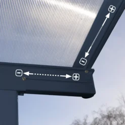 Palram - Canopia Sierra Grey Non-retractable Awning, (L)2.25m (H)3m (W)2.28m -Garden - Landscaping Store palram canopia sierra grey non retractable awning l 2 25m h 3m w 2 28m7290108131307 03i bq