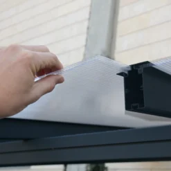 Palram - Canopia Sierra Grey Non-retractable Awning, (L)2.25m (H)3m (W)2.28m -Garden - Landscaping Store palram canopia sierra grey non retractable awning l 2 25m h 3m w 2 28m7290108131307 05i bq