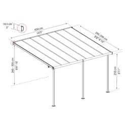 Palram - Canopia Sierra Grey Non-retractable Awning, (L)4.34m (H)3.05m (W)2.99m 15 Palram - Canopia Sierra Grey Non-retractable Awning, (L)4.34m (H)3.05m (W)2.99m -Garden - Landscaping Store palram canopia sierra grey non retractable awning l 4 34m h 3 05m w 2 99m7290108130270 01t bq