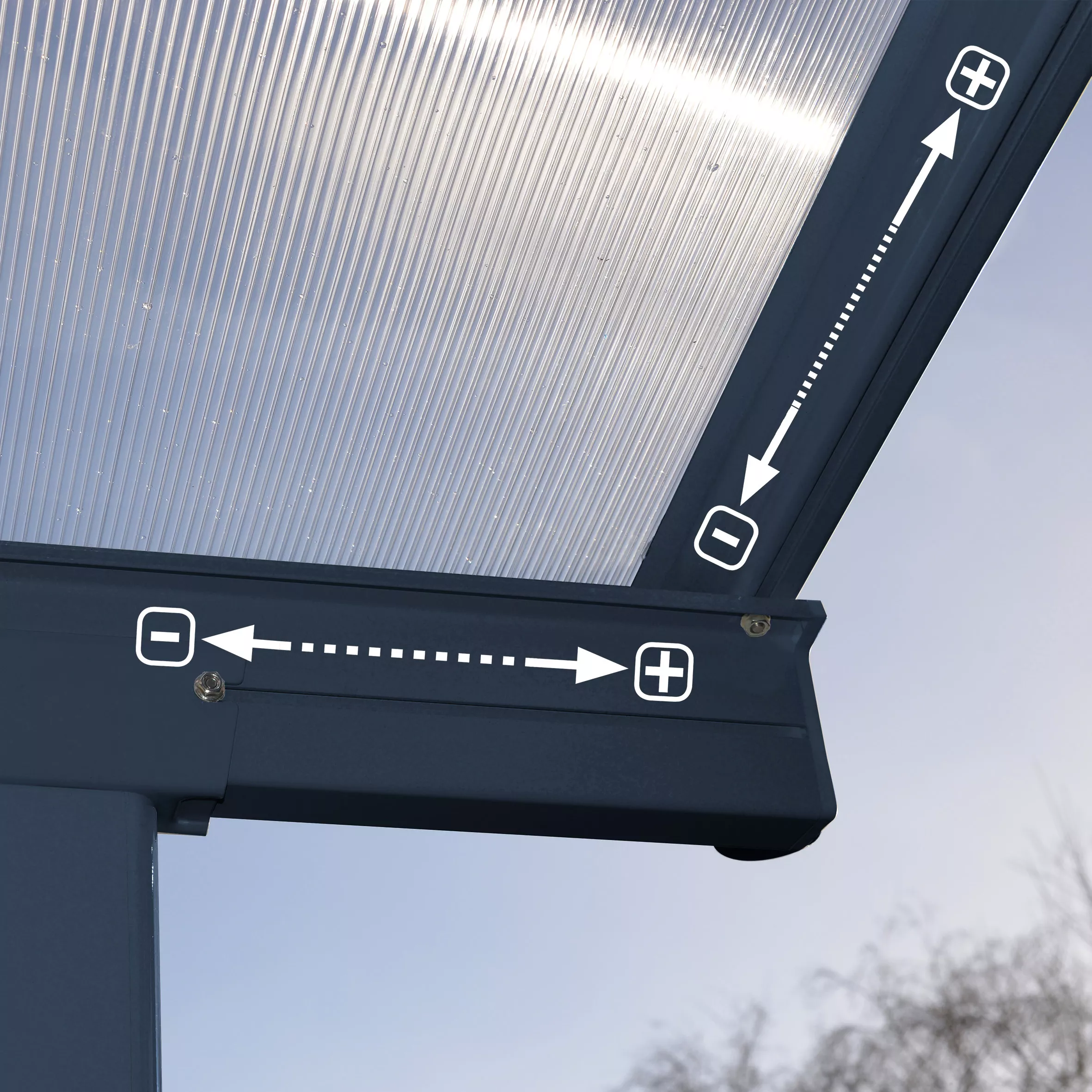 Palram - Canopia Sierra Grey Non-retractable Awning, (L)4.34m (H)3.05m (W)2.99m 6 Palram - Canopia Sierra Grey Non-retractable Awning, (L)4.34m (H)3.05m (W)2.99m - Image 4