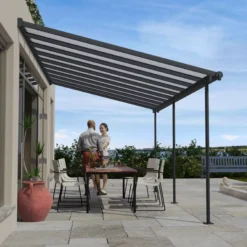Palram - Canopia Sierra Grey Non-retractable Awning, (L)5.55m (H)3.05m (W)2.99m -Garden - Landscaping Store palram canopia sierra grey non retractable awning l 5 55m h 3 05m w 2 99m7290108130317 02i bq