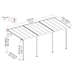 Palram - Canopia Sierra Grey Non-retractable Awning, (L)6.71m (H)3m (W)2.28m -Garden - Landscaping Store palram canopia sierra grey non retractable awning l 6 71m h 3m w 2 28m7290108138542 01t bq