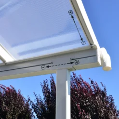 Palram - Canopia Sierra White Non-retractable Awning, (L)2.25m (H)3m (W)2.25m -Garden - Landscaping Store palram canopia sierra white non retractable awning l 2 25m h 3m w 2 25m7290108131314 08i bq