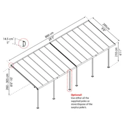 Palram - Canopia Sierra White Non-retractable Awning, (L)8.6m (H)3.05m (W)2.95m -Garden - Landscaping Store palram canopia sierra white non retractable awning l 8 6m h 3 05m w 2 95m7290108130560 01t bq