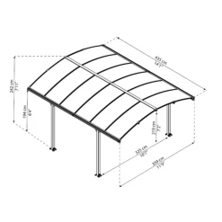Palram - Canopia Tucson Grey Rectangular Gazebo, (W)4.3m (D)3.59m - Assembly Required -Garden - Landscaping Store palram canopia tucson grey rectangular gazebo w 4 3m d 3 59m assembly required7290108601633 01t bq