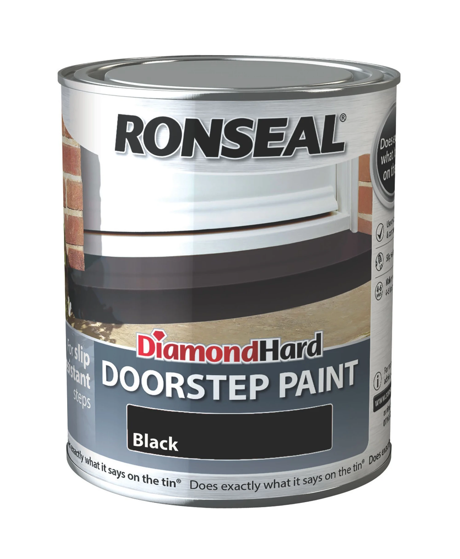 Ronseal Black Satinwood Doorstep Paint, 750ml 3 Ronseal Black Satinwood Doorstep Paint, 750ml