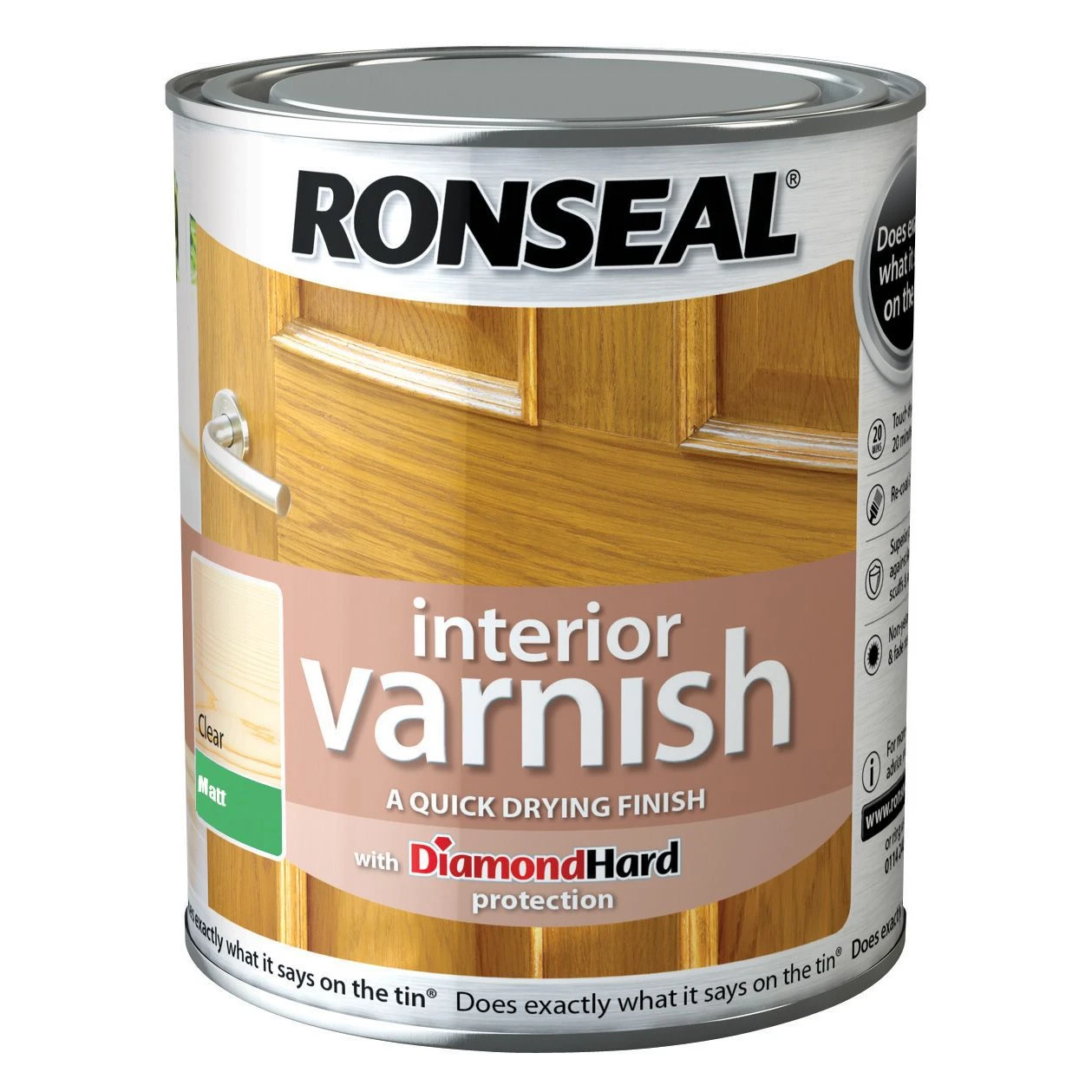 Ronseal Diamond Hard Clear Matt Wood Varnish, 0.75L 3 Ronseal Diamond Hard Clear Matt Wood Varnish, 0.75L