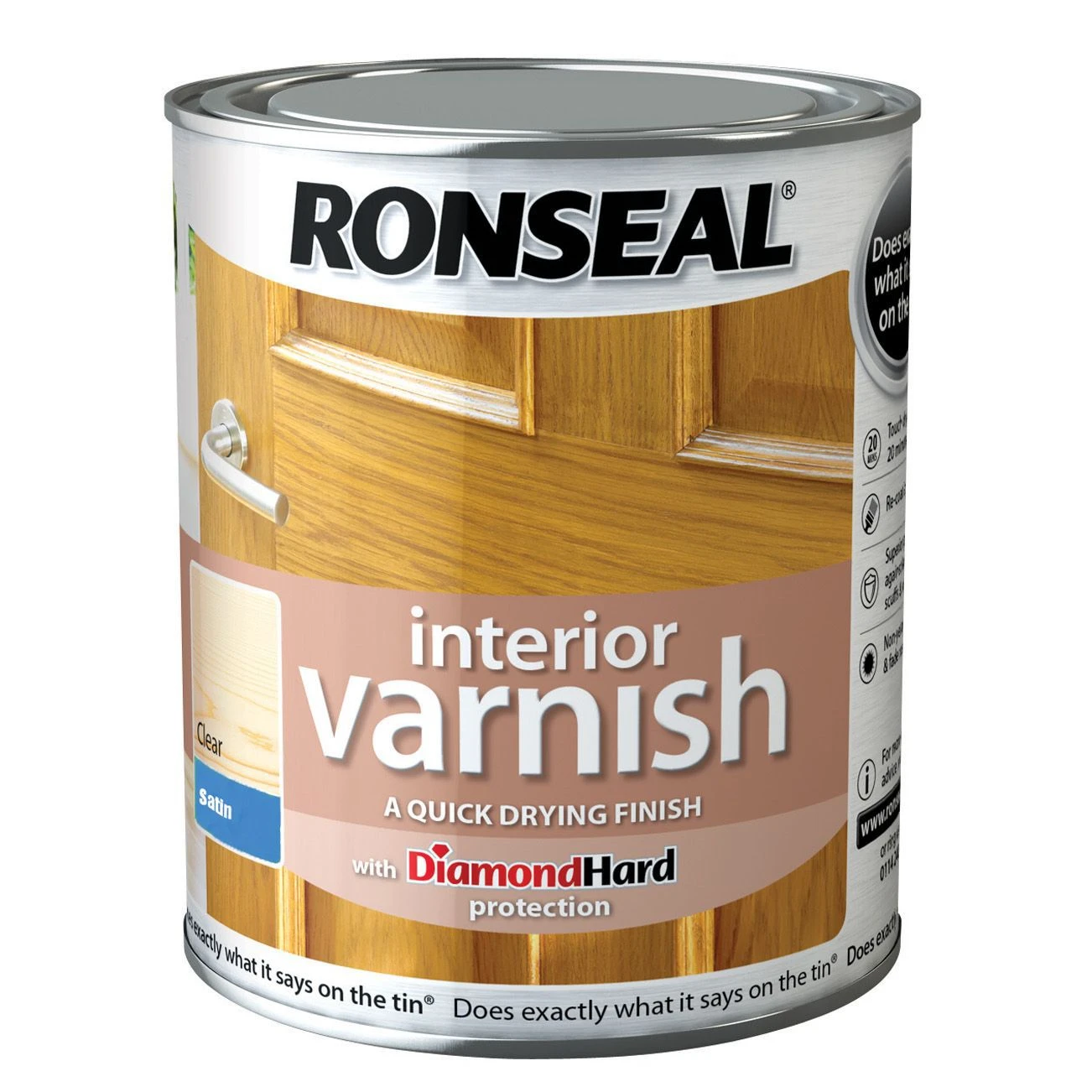 Ronseal Diamond Hard Clear Satin Wood Varnish, 0.25L 3 Ronseal Diamond Hard Clear Satin Wood Varnish, 0.25L