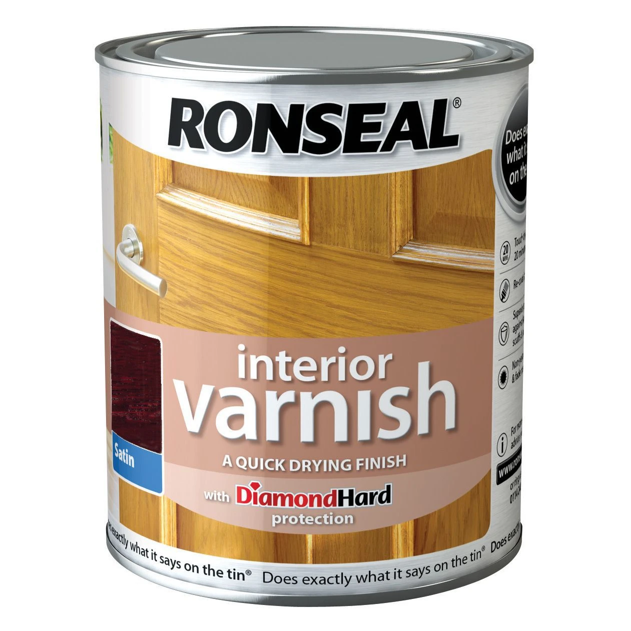 Ronseal Diamond Hard Deep Mahogany Satin Wood Varnish, 0.75L 3 Ronseal Diamond Hard Deep Mahogany Satin Wood Varnish, 0.75L