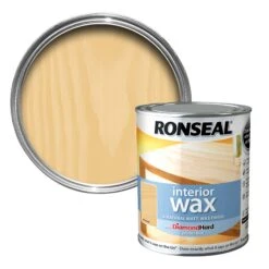 Ronseal Diamond Hard Natural Matt Doors, Floors, Furniture, Skirting Boards & Windows Wax Wood Wax, 0.75L