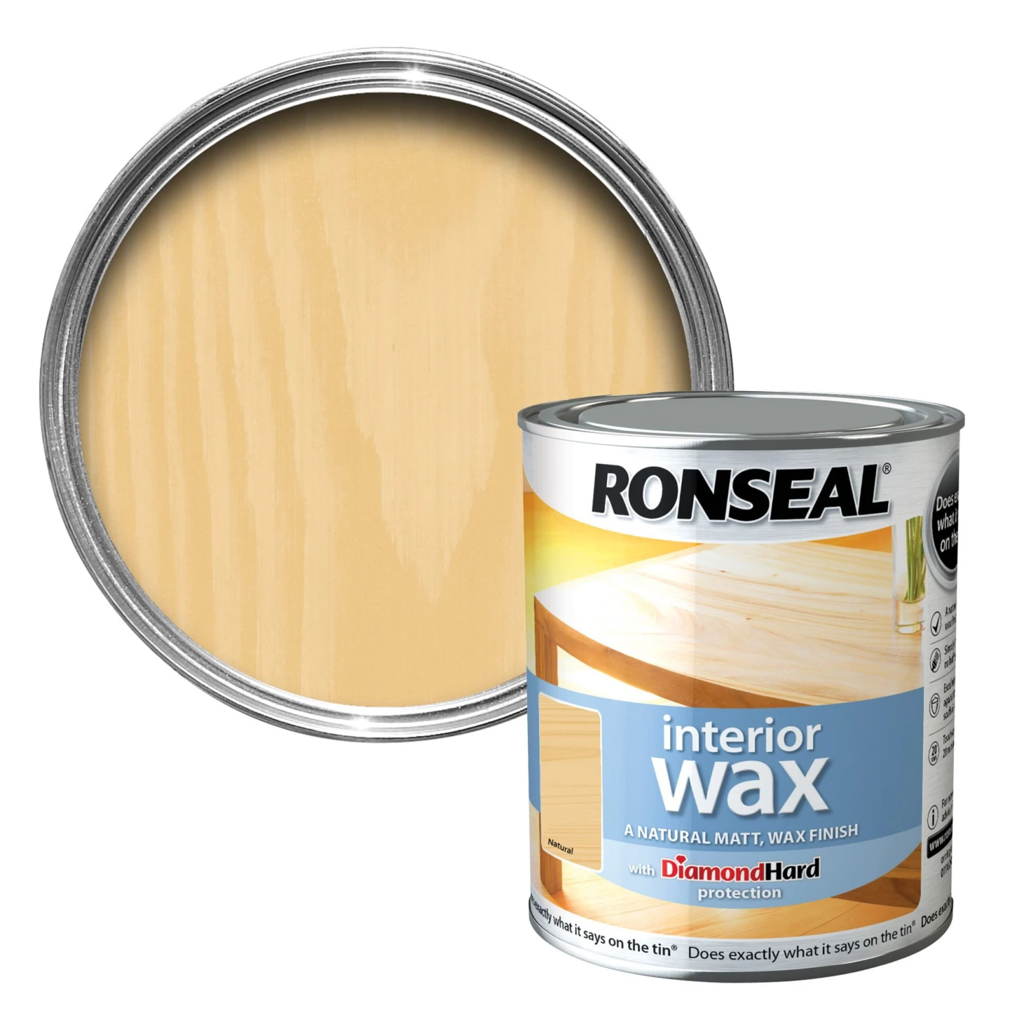 Ronseal Diamond Hard Natural Matt Doors, Floors, Furniture, Skirting Boards & Windows Wax Wood Wax, 0.75L 3 Ronseal Diamond Hard Natural Matt Doors, Floors, Furniture, Skirting Boards & Windows Wax Wood Wax, 0.75L