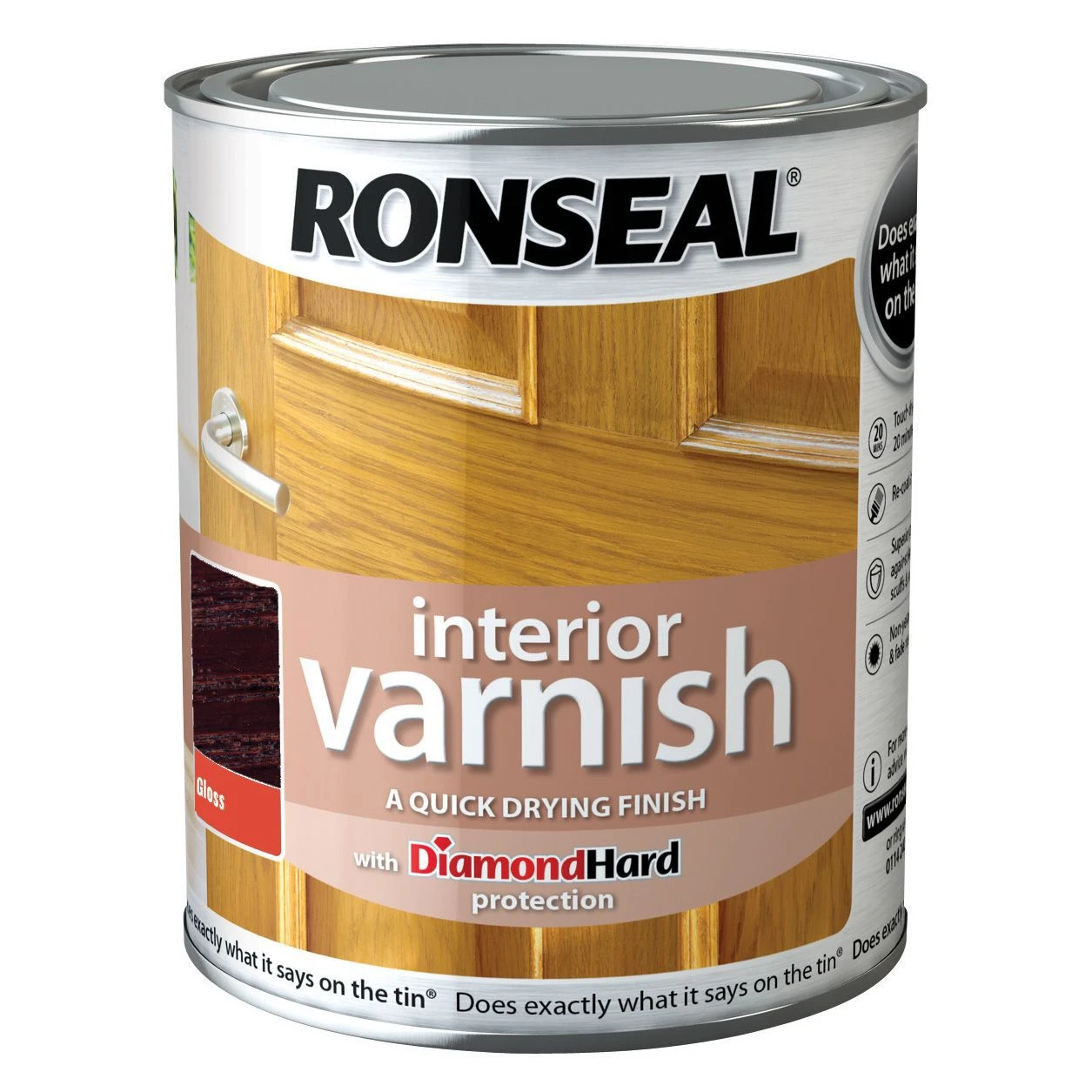 Ronseal Diamond Hard Walnut Gloss Wood Varnish, 0.25L 3 Ronseal Diamond Hard Walnut Gloss Wood Varnish, 0.25L
