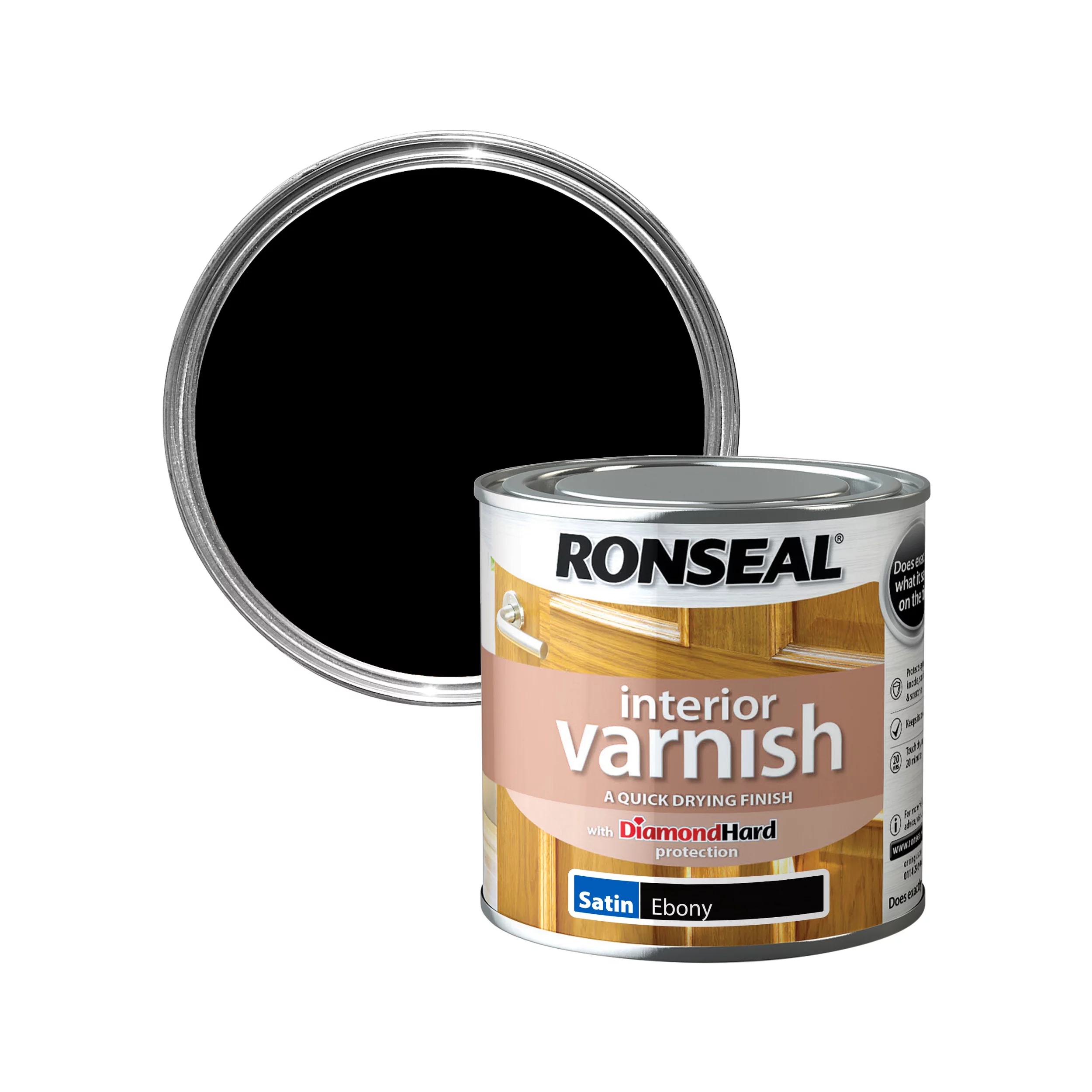 Ronseal Interior Ebony Satin Varnish, 250ml 3 Ronseal Interior Ebony Satin Varnish, 250ml