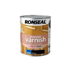 Ronseal Interior Ebony Satin Varnish, 750ml -Garden - Landscaping Store ronseal interior ebony satin varnish 750ml5010214894321 08c bq