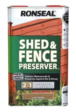 Ronseal Light Brown Matt Fence & Shed Preserver, 5L