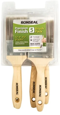 Ronseal Precision Finish Fine Tip Paint Brush, Pack Of
