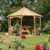 Rowlinson Buckingham Natural Octagonal Gazebo, (W)3.57m (D)3.57m - Assembly Required -Garden - Landscaping Store rowlinson buckingham natural octagonal gazebo w 3 57m d 3 57m assembly required5013856009948 01i