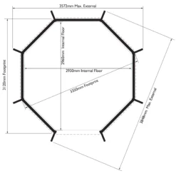 Rowlinson Buckingham Natural Octagonal Gazebo, (W)3.57m (D)3.57m - Assembly Required -Garden - Landscaping Store rowlinson buckingham natural octagonal gazebo w 3 57m d 3 57m assembly required5013856009948 01t