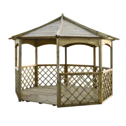 Rowlinson Buckingham Natural Octagonal Gazebo, (W)3.57m (D)3.57m - Assembly Required -Garden - Landscaping Store rowlinson buckingham natural octagonal gazebo w 3 57m d 3 57m assembly required5013856009948 02c bq