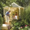 Rowlinson Gainsborough Natural Hexagonal Gazebo, (W)3m (D)2.6m - Assembly Required -Garden - Landscaping Store rowlinson gainsborough natural hexagonal gazebo w 3m d 2 6m assembly required5013856013365 01i