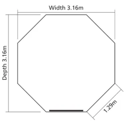 Rowlinson Octagonal Gazebo, (W)3.57m (D)3.57m - Assembly Service Included -Garden - Landscaping Store rowlinson octagonal gazebo w 3 57m d 3 57m assembly service included5013856996361 03t BQ