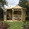 Rowlinson Sandringham Natural Octagonal Gazebo, (W)3.94m (D)3m - Assembly Service Included -Garden - Landscaping Store rowlinson sandringham natural octagonal gazebo w 3 94m d 3m assembly service included5013856994541 01i