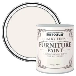 Rust-Oleum Antique White Flat Matt Furniture Paint, 2.5L