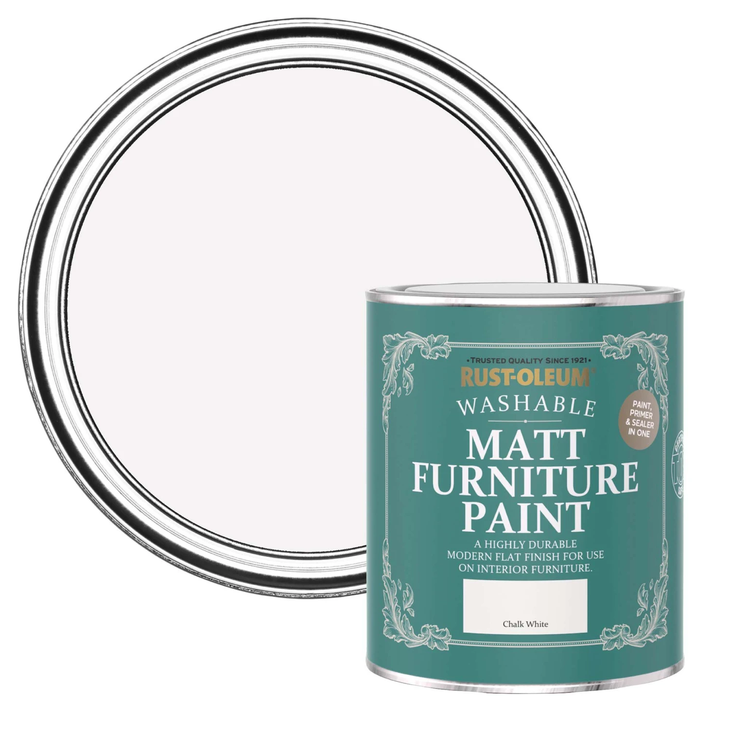 Rust-Oleum Chalk White Matt Furniture Paint, 750ml 3 Rust-Oleum Chalk White Matt Furniture Paint, 750ml