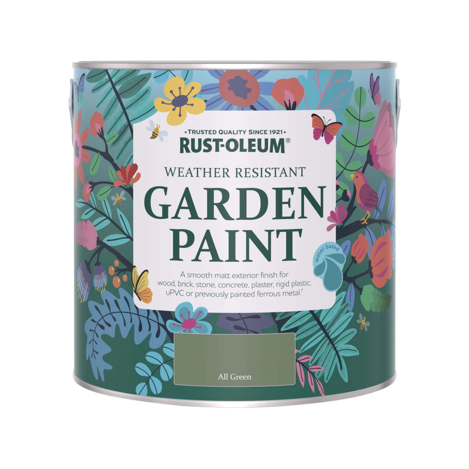 Rust-Oleum Garden Paint All Green Matt Multi-surface Garden Paint, 2.5L Tin 4 Rust-Oleum Garden Paint All Green Matt Multi-surface Garden Paint, 2.5L Tin - Image 2
