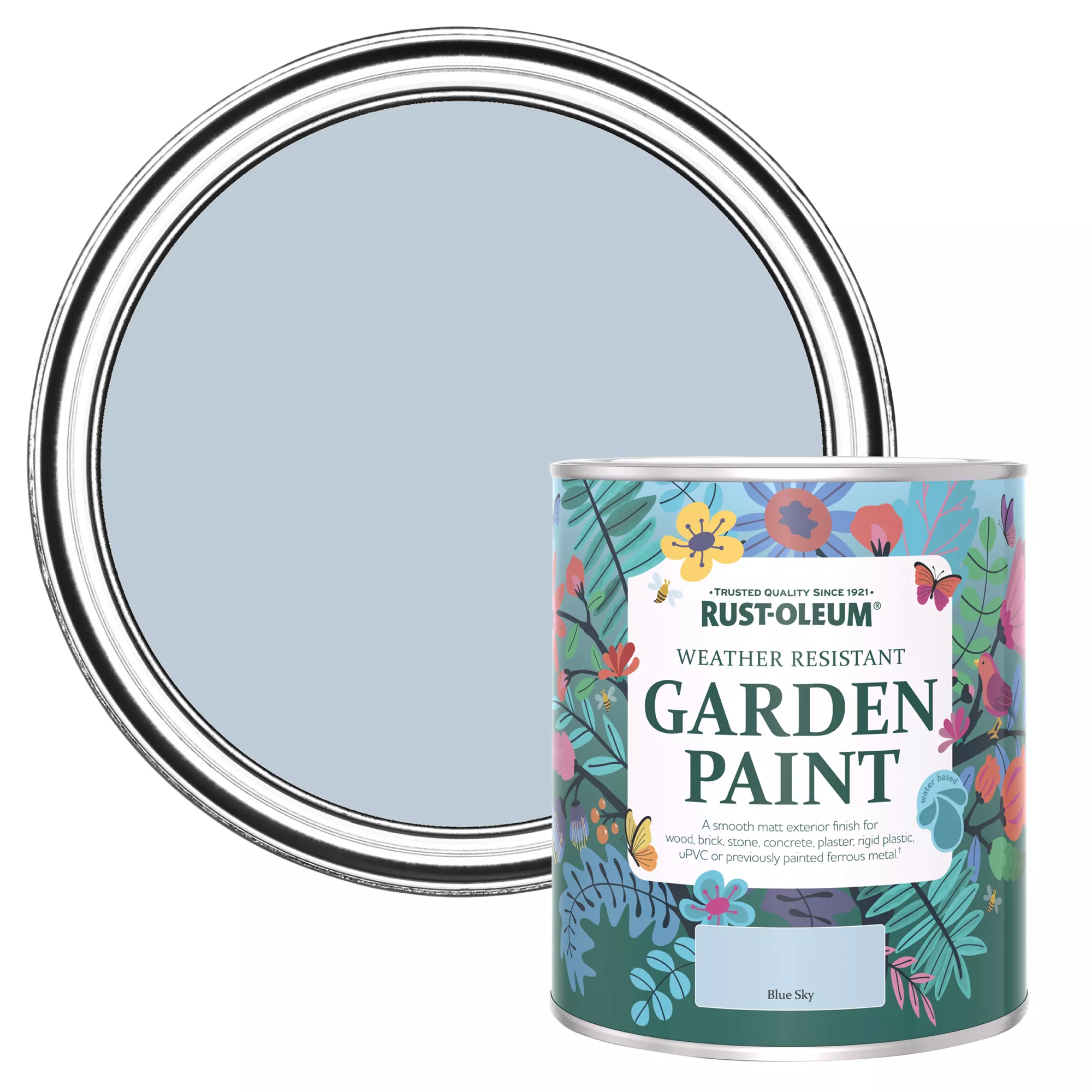 Rust-Oleum Garden Paint Blue Sky Matt Multi-surface Garden Paint, 750ml Tin 3 Rust-Oleum Garden Paint Blue Sky Matt Multi-surface Garden Paint, 750ml Tin