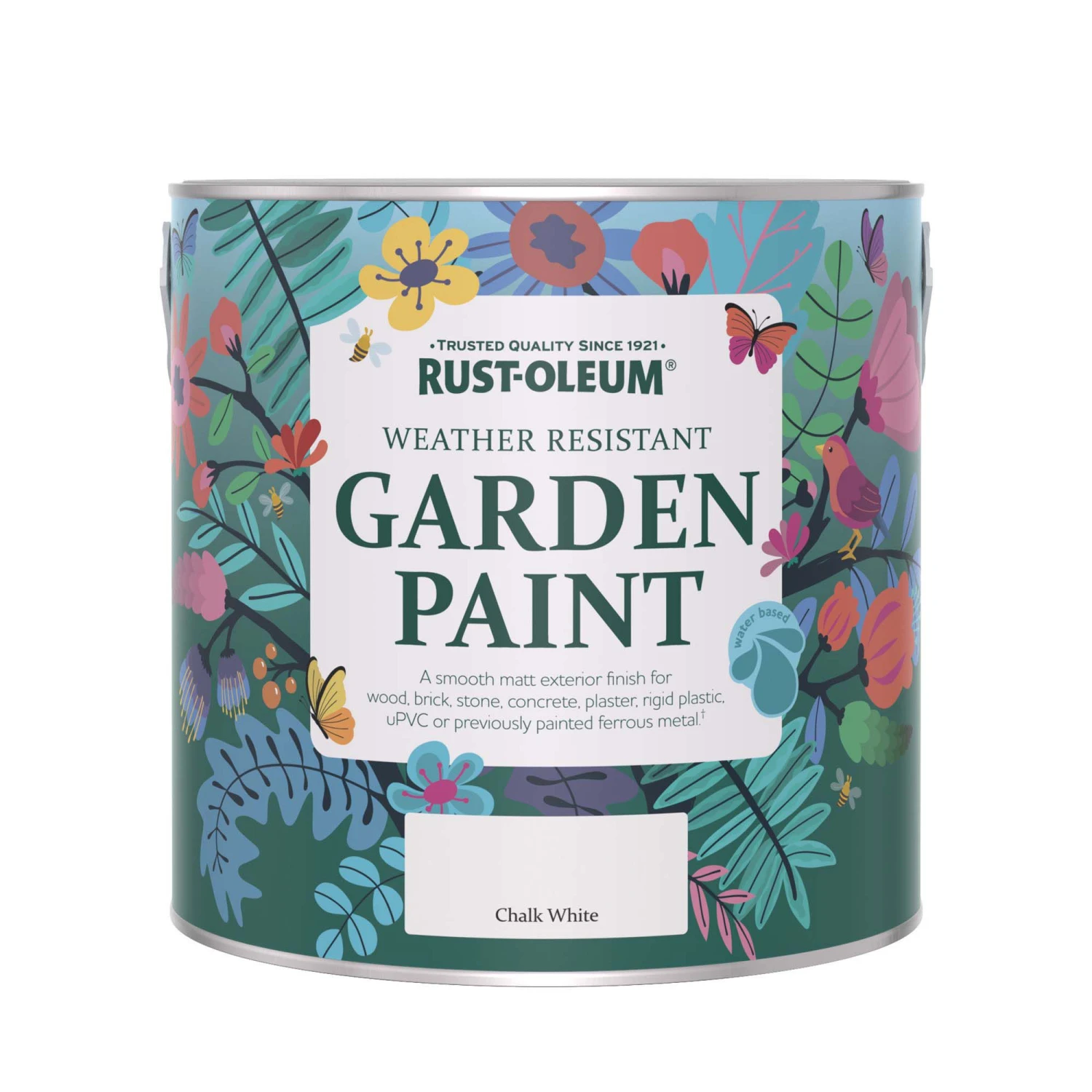 Rust-Oleum Garden Paint Chalk White Matt Multi-surface Garden Paint, 2.5L Tin 4 Rust-Oleum Garden Paint Chalk White Matt Multi-surface Garden Paint, 2.5L Tin - Image 2