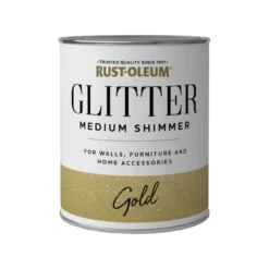 Rust-Oleum Medium Shimmer Gold Glitter Effect Mid Sheen Multi-surface Topcoat Paint Glitter, 750ml -Garden - Landscaping Store rust oleum medium shimmer gold glitter effect mid sheen multi surface topcoat paint glitter 750ml5013296039567 08c bq