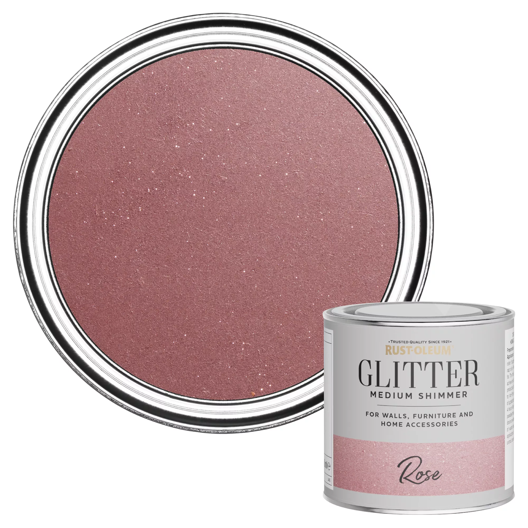 Rust-Oleum Medium Shimmer Rose Glitter Effect Mid Sheen Multi-surface Topcoat Paint Glitter, 250ml 3 Rust-Oleum Medium Shimmer Rose Glitter Effect Mid Sheen Multi-surface Topcoat Paint Glitter, 250ml
