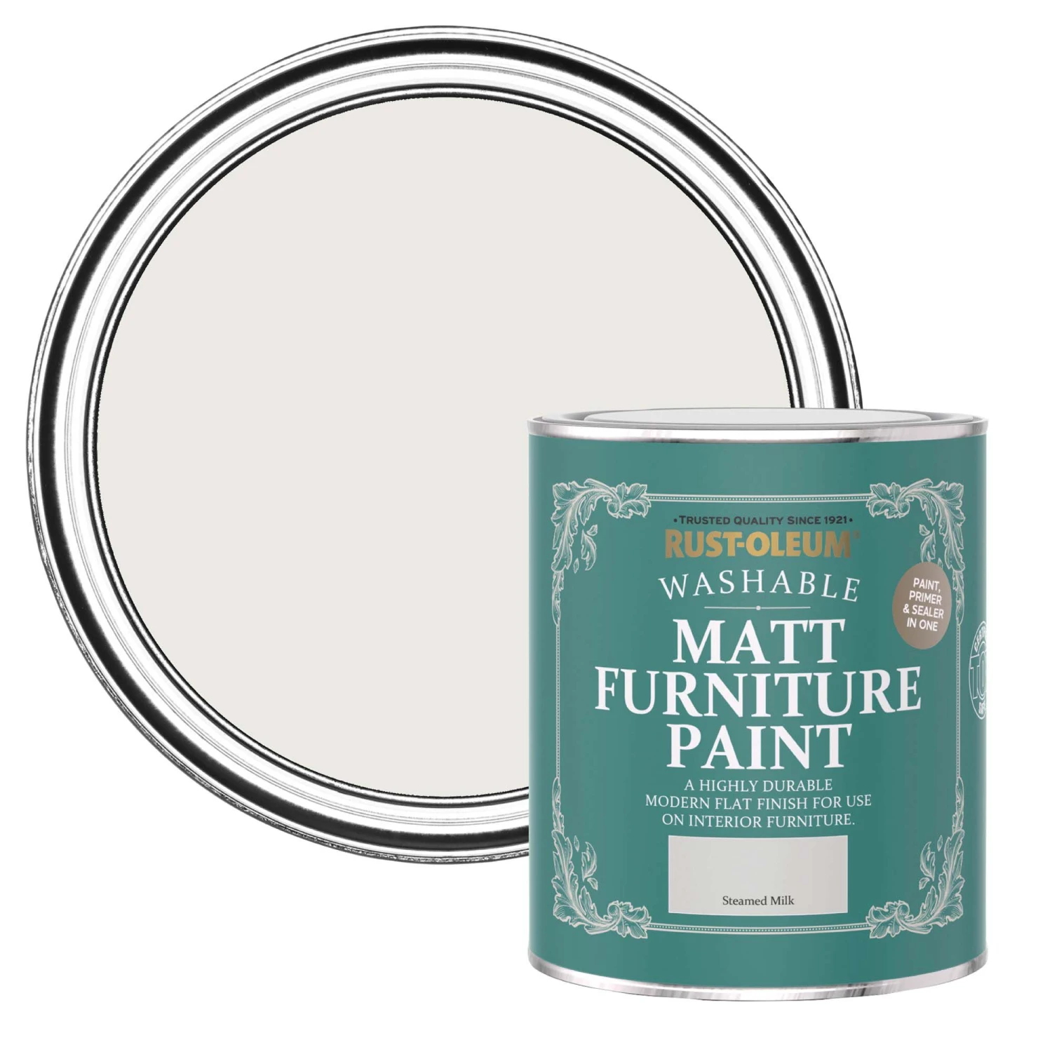 Rust-Oleum Steamed Milk Matt Furniture Paint, 750ml 3 Rust-Oleum Steamed Milk Matt Furniture Paint, 750ml