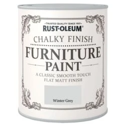 Rust-Oleum Winter Grey Flat Matt Furniture Paint, 2.5L