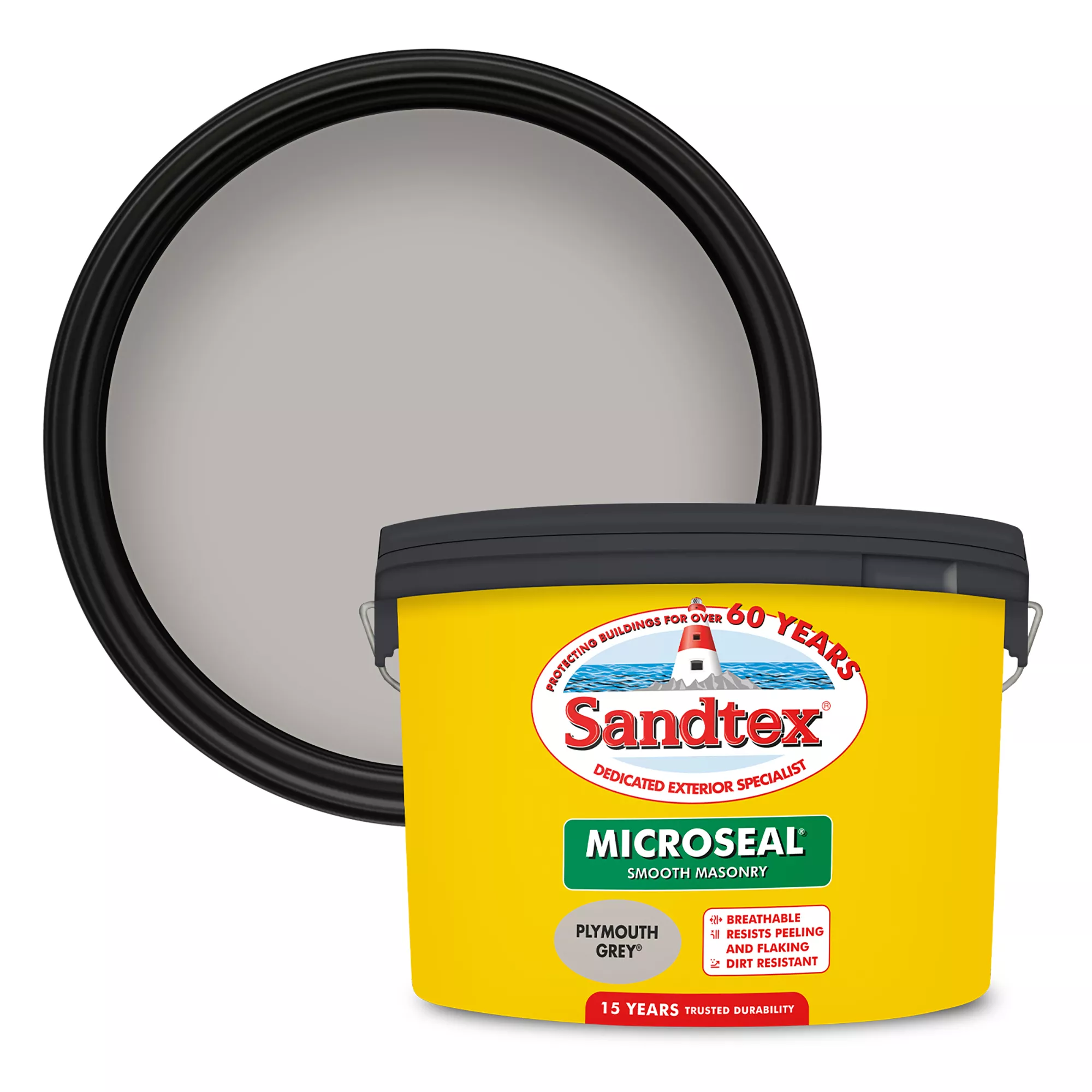 Sandtex Ultra Smooth Plymouth Grey Masonry Paint, 10L 3 Sandtex Ultra Smooth Plymouth Grey Masonry Paint, 10L