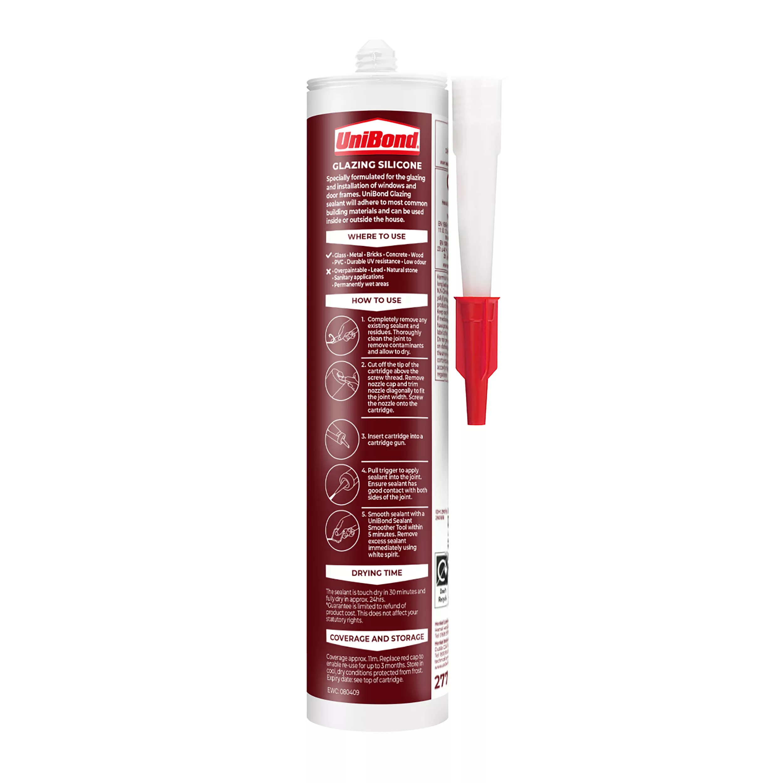 UniBond Perfect Finish Translucent Glazing Sealant, 300ml 4 UniBond Perfect Finish Translucent Glazing Sealant, 300ml - Image 2