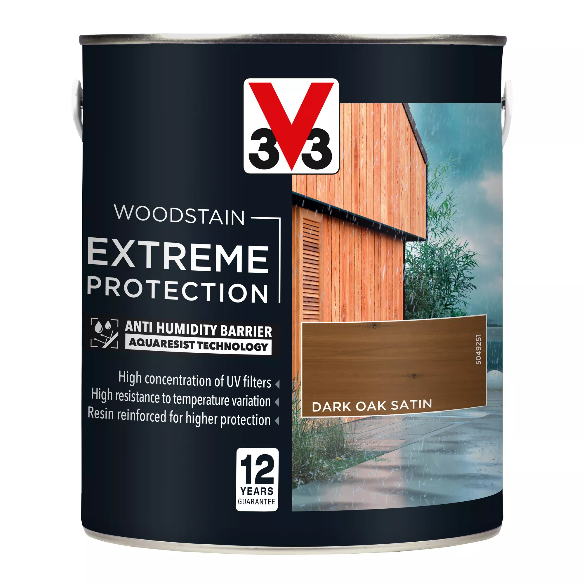 V33 Extreme Protection Dark Oak Satin Wood Stain, 2.5L 4 V33 Extreme Protection Dark Oak Satin Wood Stain, 2.5L - Image 2