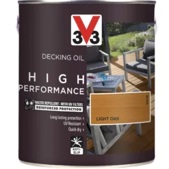 V33 High Performance Light Oak UV Resistant Decking Wood Oil, 2.5L 11 V33 High Performance Light Oak UV Resistant Decking Wood Oil, 2.5L -Garden - Landscaping Store v33 high performance light oak uv resistant decking wood oil 2 5l3153895164399 03c