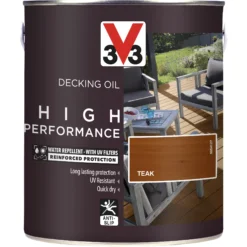 V33 High Performance Teak UV Resistant Decking Wood Oil, 2.5L -Garden - Landscaping Store v33 high performance teak uv resistant decking wood oil 2 5l3153895164382 08c bq