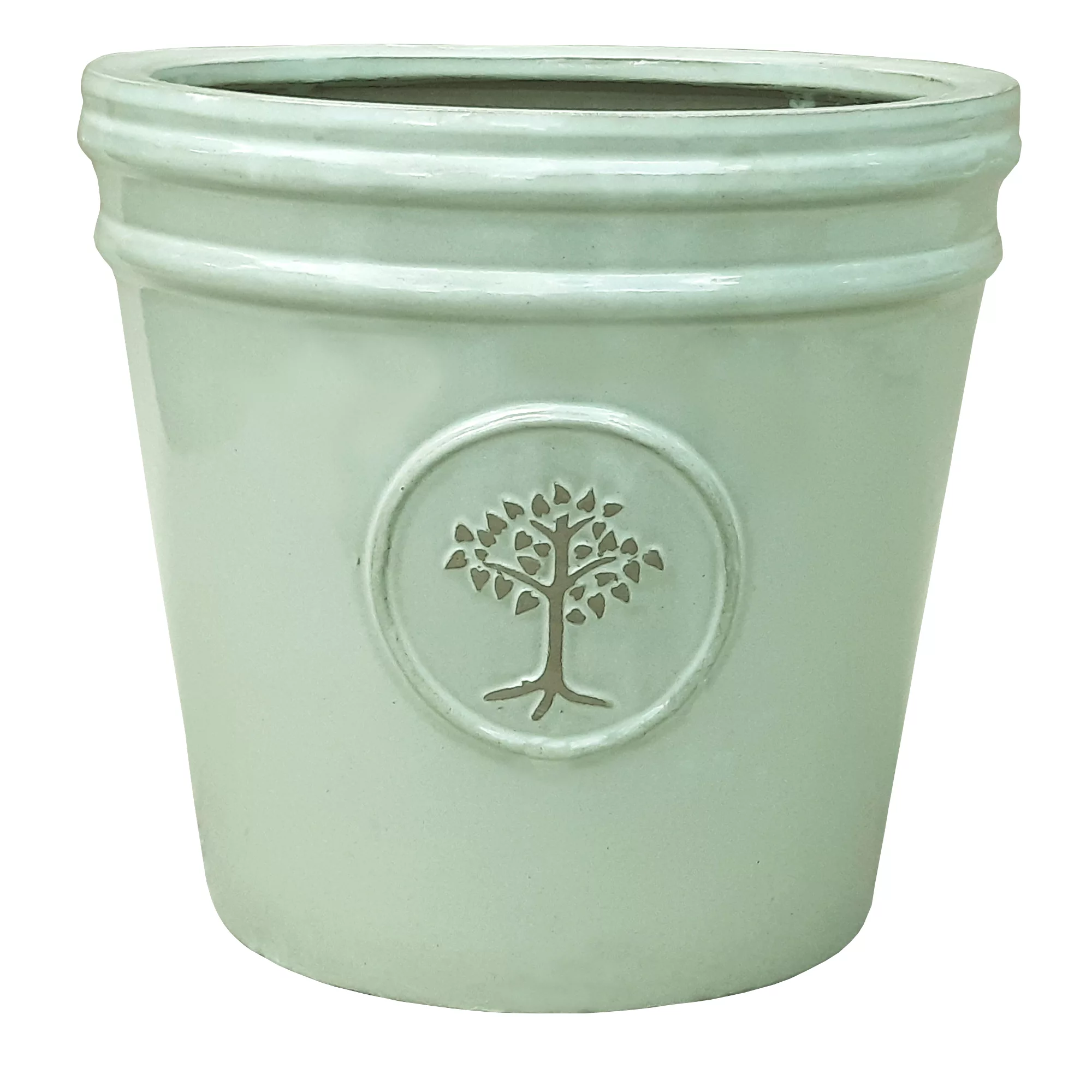 Verve Barcău Olive Ceramic Circular Plant Pot (Dia)32cm 3 Verve Barcău Olive Ceramic Circular Plant Pot (Dia)32cm