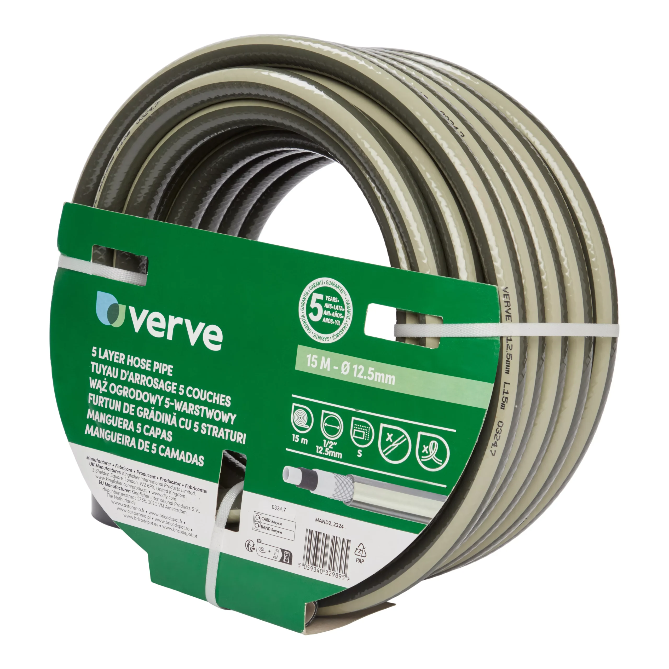 Verve Green 5-layer Reinforced Hose Pipe (D)½" X (L)50m 4 Verve Green 5-layer Reinforced Hose Pipe (D)½" X (L)50m - Image 2