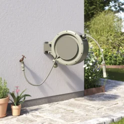 Verve Wall-mounted Auto Hose Reel Set (L)25m -Garden - Landscaping Store verve wall mounted auto hose reel set l 25m5059340250960 01i